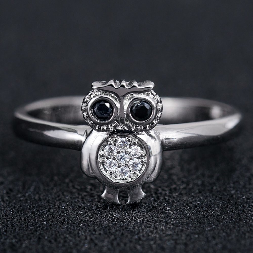 925 Silver Plated 3A CZ Cute Ring for Men Women, FB16FA1042